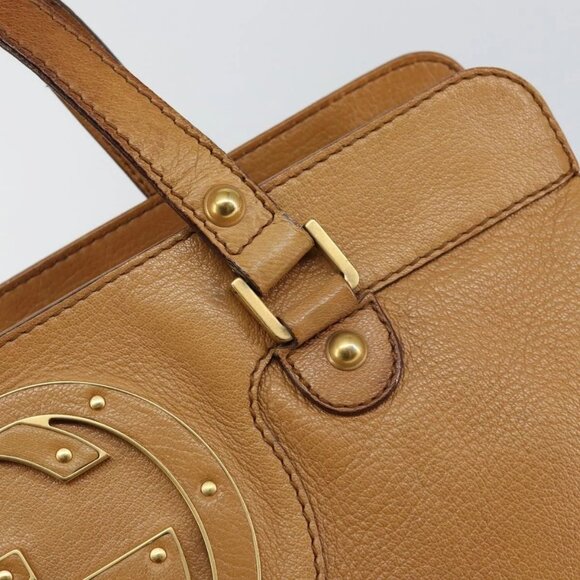 GUCCI Hand Bag Leather Beige Gold 121551 Auth 144406 - Picture 10 of 16